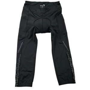 Baleaf Padded Cycling Capri Pants Womens Medium Black Reflective Lightweight